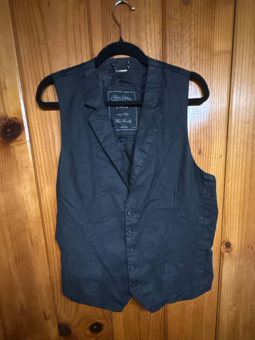 Heritage 1981 Vest Size XL Black Button Up Waistcoat